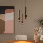 Suspension moderne marronne, Margary, 4W, 2700K LED