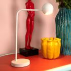 Lampe de table rechargeable moderne blanche, Comet, 3W, 2700K LED, avec variateur tactile