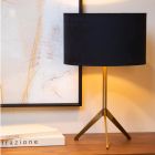 Lampe de table moderne noire, Tondo, avec interrupteur