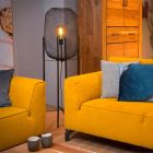 Lampadaire vintage noir, Mesh, avec interrupteur