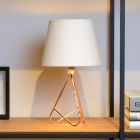 Lampe de table moderne cuivre, Gitta, avec interrupteur