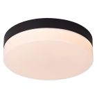 Plafonnier salle de bain en plastique noir, Biskit, 12W, 2700K LED, IP44