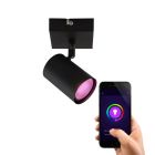 Plafonnier connecté noir moderne, Elena, 4,5W, RGBW