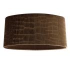 40 cm abat-jour en velours marron ovale tissu crocodile, Emilius