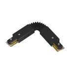Connecteur flexible pour éclairage sur rail monophasé, noir