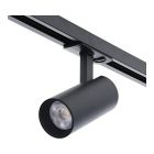Spot de système de rail monophasé en aluminium noir, Enno, 10W, white switch LED