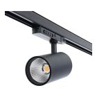 Spot de système de rail triphasé en aluminium noir, Rozina, 10W/20W/30W, white switch LED