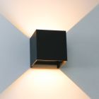 Applique up and down noire en aluminium, Dion, 7W, dim to warm LED, IP65