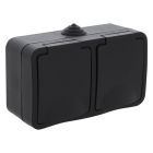 Prise Q-Link 2 voies, en saillie, SCHUKO, étanche aux projections d'eau, horizontale