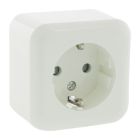 Prise Exin Exo, en saillie, simple, mise à la terre, blanc polaire