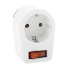 Prise interrupteur de mise à la terre lampe 10 / 16A, blanc