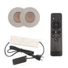 2 spots encastrés veranda chromé Dico, IP65, avec kit de connexion et télécommande