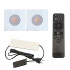 2 spots encastrés veranda carrés blanc Dico, IP65, avec kit de connexion et télécommande