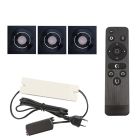 3 spots veranda orientable Rona carré, IP44, avec kit de connexion et télécommande, noir