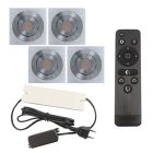 4 spots veranda orientable Rona carré, IP44, avec kit de connexion et télécommande, chromé