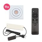 11 spots veranda orientable Rona carré, IP44, avec kit de connexion et télécommande, blanc
