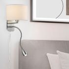 Applique murale en métal nickel, Ledbury, avec interrupteur