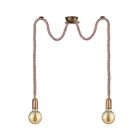 Suspension sans abat-jour rustique bronze, Inca