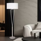 Lampadaire moderne nickel, Lola, avec interrupteur