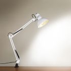 Lampe de bureau en métal blanche, Kinshasa, avec interrupteur