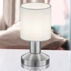 Lampe de table en métal nickel, Nordby, avec interrupteur