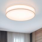 Lampe plafond en tissu blanche, Winnie, 40W, blanc chaud à froid réglable LED, avec télécommande