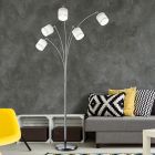 Lampadaire moderne nickel, Koge, avec interrupteur