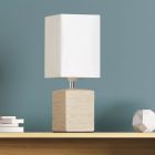 Lampe de table en céramique blanche, Karola, avec interrupteur