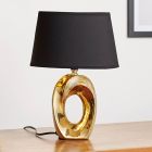 Lampe de table en céramique dorée, Moldrup, avec interrupteur