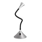 Lampe de bureau moderne argentée, Yelaisa, 3W, 3000K LED, avec interrupteur