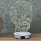 Lampe de table design chromée, Berjan, 7W, blanc chaud à froid réglable LED, avec interrupteur