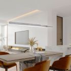 Suspension design argentée, Dwayn, 48W, blanc chaud à froid réglable LED, avec variateur tactile