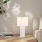 Lampe de table en céramique blanche, Nannette, avec interrupteur