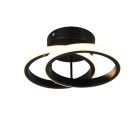 Plafonnier design noir, Yasser, 7W, 3000K LED