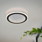 Plafonnier moderne noir, Gunda, 21,5W, blanc chaud à froid réglable LED, avec télécommande