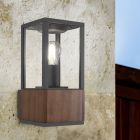 Luminaire extérieur en bois marronne, Sanna, IP44