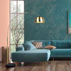 Lampadaire à arc moderne laiton, Myrthe, avec interrupteur