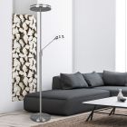 Lampadaire liseuse moderne nickel, Marjon, 35W, blanc chaud à froid réglable LED, avec variateur tactile