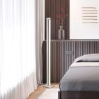 Lampadaire moderne blanc, Raihana, 21W, white switch LED, avec variateur tactile