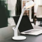 Lampe de bureau moderne blanche, Lindi, 5W, blanc chaud à froid réglable LED, avec variateur tactile
