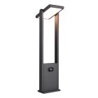 Lampadaire extérieur solaire moderne anthracite, Maku, 5W, white switch LED, IP65
