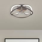 Lampe plafond moderne nickel, Remy, 20W, 3000K LED