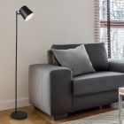 Lampadaire moderne noir, Suraya, 4,5W, 3000K LED, avec variateur tactile