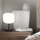 Lampe de table moderne blanche, Metehan, avec interrupteur