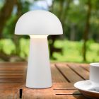 Lampe de table extérieur moderne blanche, Rachelle, 2W, 3000K LED, IP44, avec interrupteur