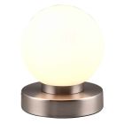 Lampe de table en métal nickel, Serdal, avec interrupteur