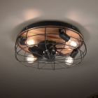 Ventilateur de plafond moderne noir, Roberto, avec télécommande