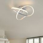 Plafonnier design argenté, Suat, 15W, 3000K LED
