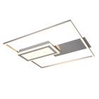 Lampe plafond design nickel, Shun, 32W, blanc chaud à froid réglable LED