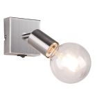 Spot mural moderne nickel, Odin, avec interrupteur